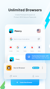 Pawxy - Fast VPN & Web Browser Mod Screenshot1