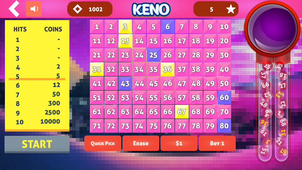 Keno Cleopatra Screenshot1