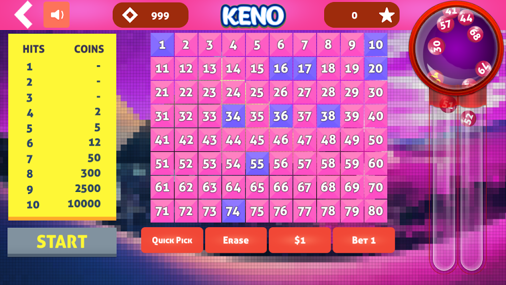 Keno Cleopatra Screenshot2