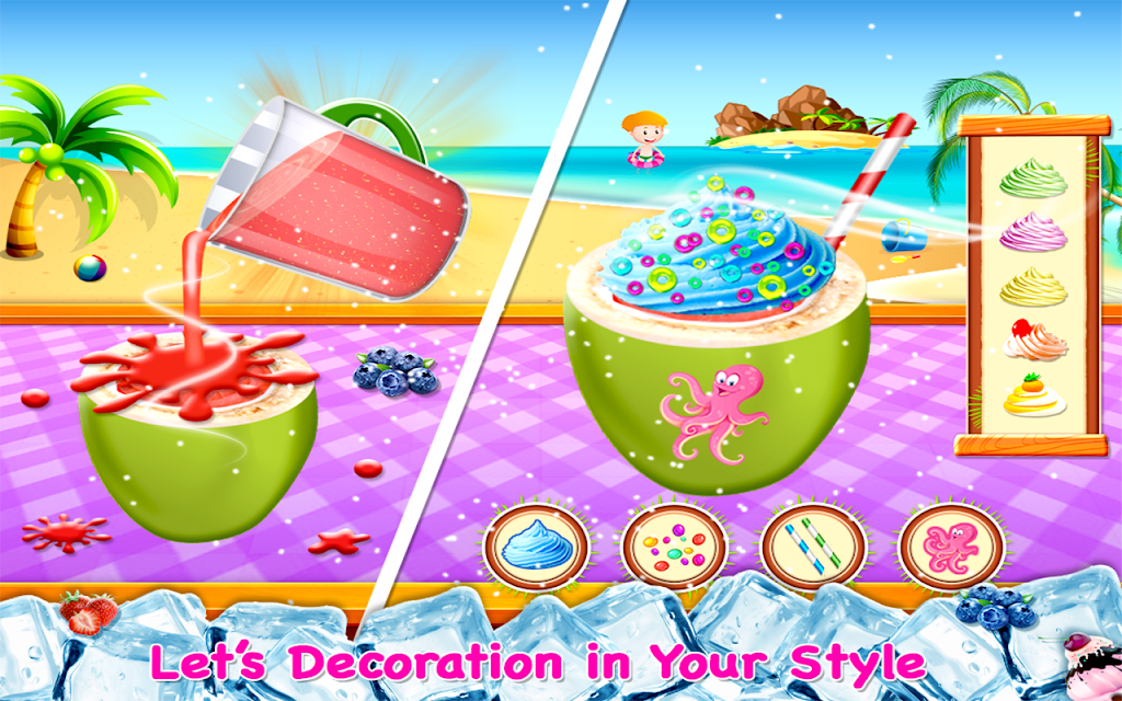 Coconut Milkshake Maker - Beach Party Cooking Game Screenshot4