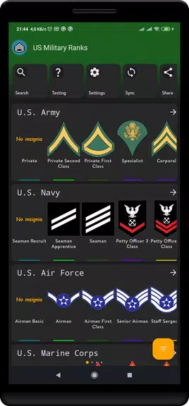 US military ranks Screenshot1