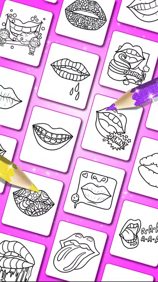 Glitter lips coloring game Screenshot2