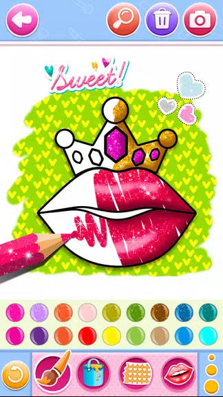 Glitter lips coloring game Screenshot1