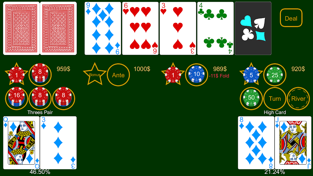 Poker Bonus Texas Hold'em Screenshot4