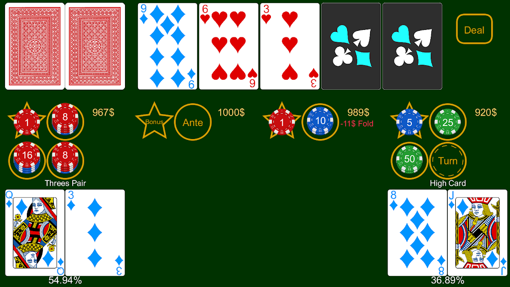 Poker Bonus Texas Hold'em Screenshot3