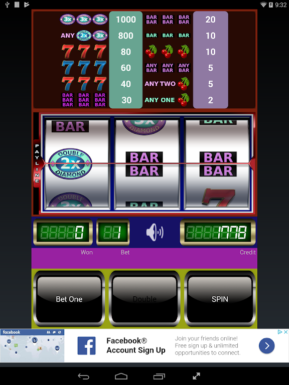 Double Triple Diamond Slots Machine Screenshot1