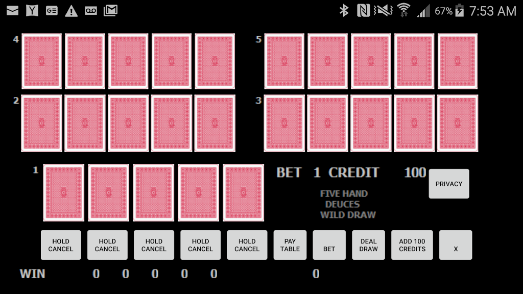 Five Hand Deuces Wild Draw Screenshot1