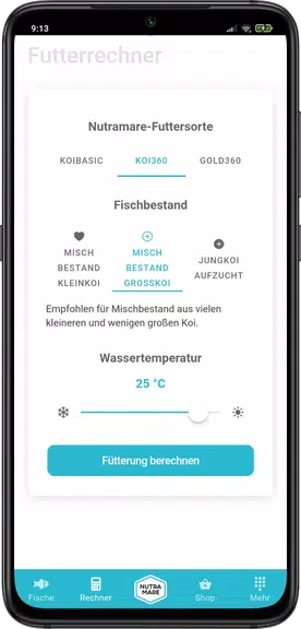 Nutramare - Koi Futterrechner Screenshot1