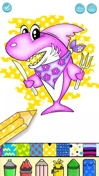 Baby Shark Glitter Coloring Screenshot3