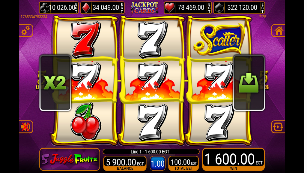 5 Juggle Fruits EGT Slot Screenshot4