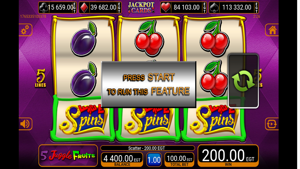 5 Juggle Fruits EGT Slot Screenshot2