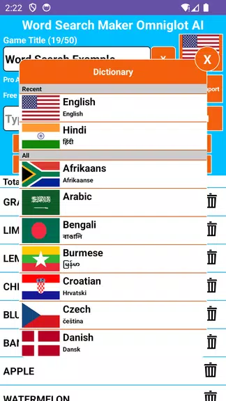 Word Search Maker Omniglot Screenshot3