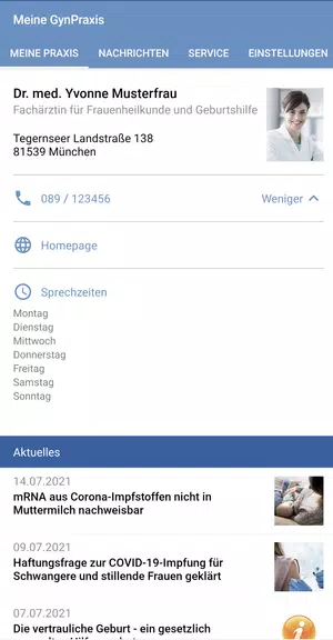 PraxisApp - Meine GynPraxis Screenshot1