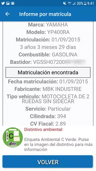 InfovehículoConsultarMatrícula Screenshot3