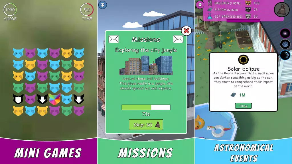 Roons: Idle Raccoon Clicker Screenshot2
