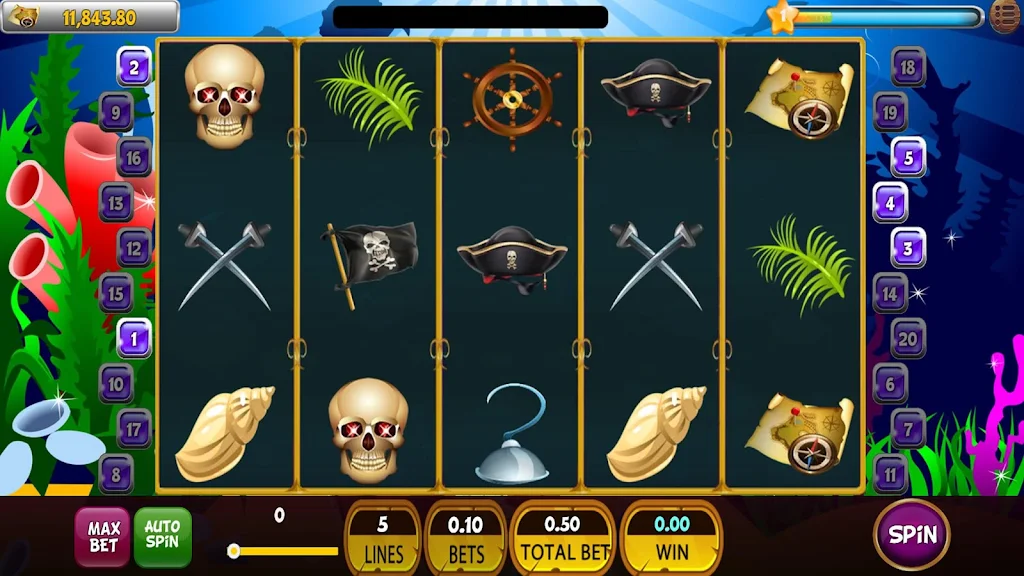 Pirate Slot Machine Over Sea Treasure Screenshot1