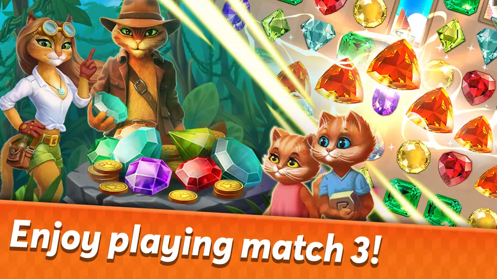 Indy Cat 2: Match 3 game Screenshot1