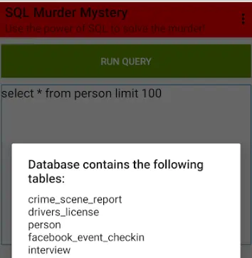 SQL Murder Mystery Screenshot2