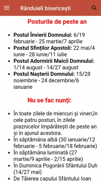 Calendar ortodox de stil vechi Screenshot4