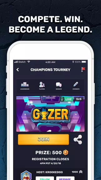 GIZER -  Mobile Tournaments Screenshot1