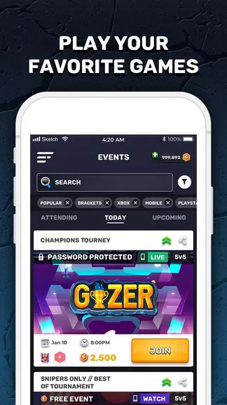 GIZER -  Mobile Tournaments Screenshot2