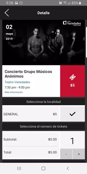 Tickets Teatro Sucre Screenshot2