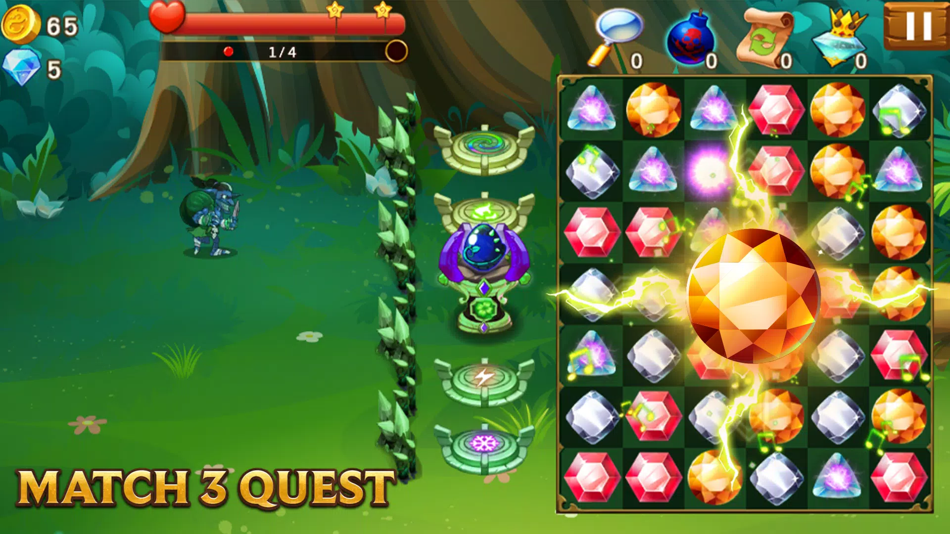 Gemstone Saga: Match 3 Quest Screenshot3