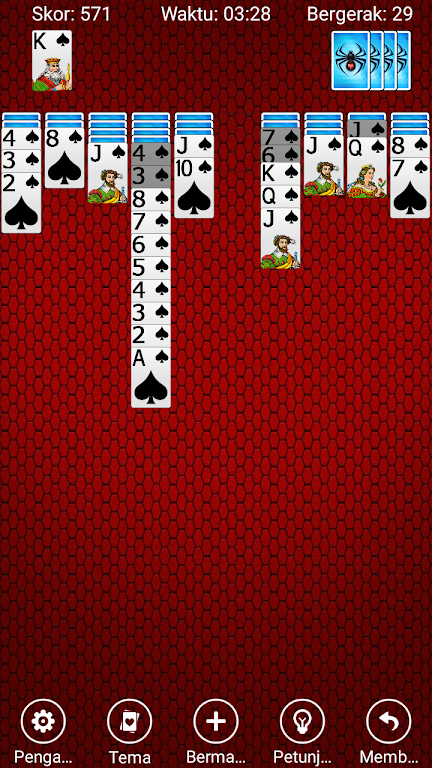 Spider Solitaire Offline Free Screenshot1