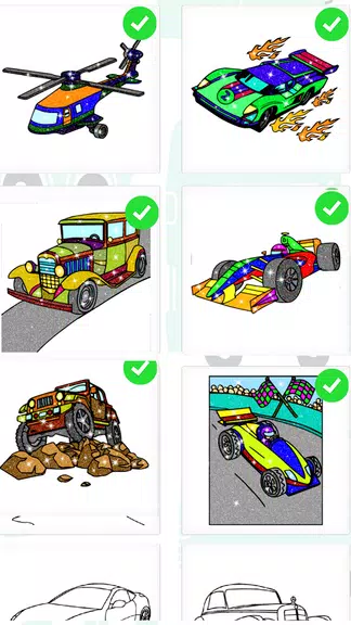 Coloring Cars Paint By Numbers Screenshot4