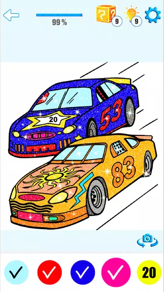 Coloring Cars Paint By Numbers Screenshot2