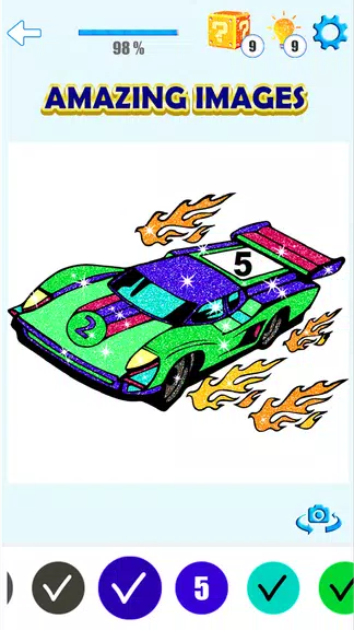 Coloring Cars Paint By Numbers Screenshot1