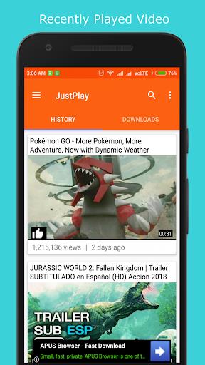 JustPlay online video player Screenshot3