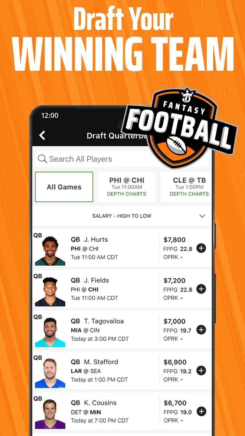 DraftKings Fantasy Sports Screenshot1