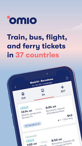 Omio: Train and bus travel app Screenshot1