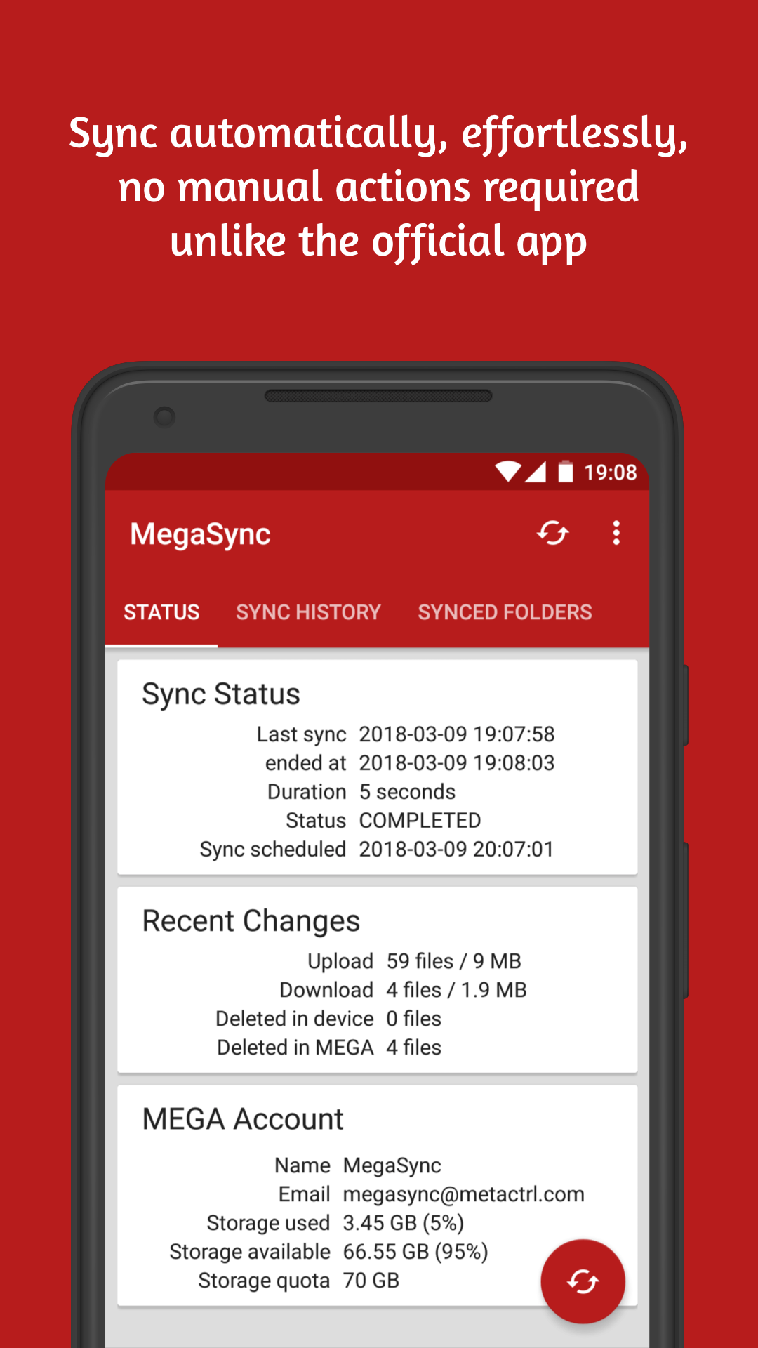 Autosync for MEGA - MegaSync Screenshot1