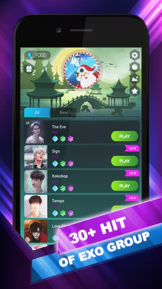 EXO Hop: Obsession KPOP Music Rush Dancing Tiles! Screenshot1