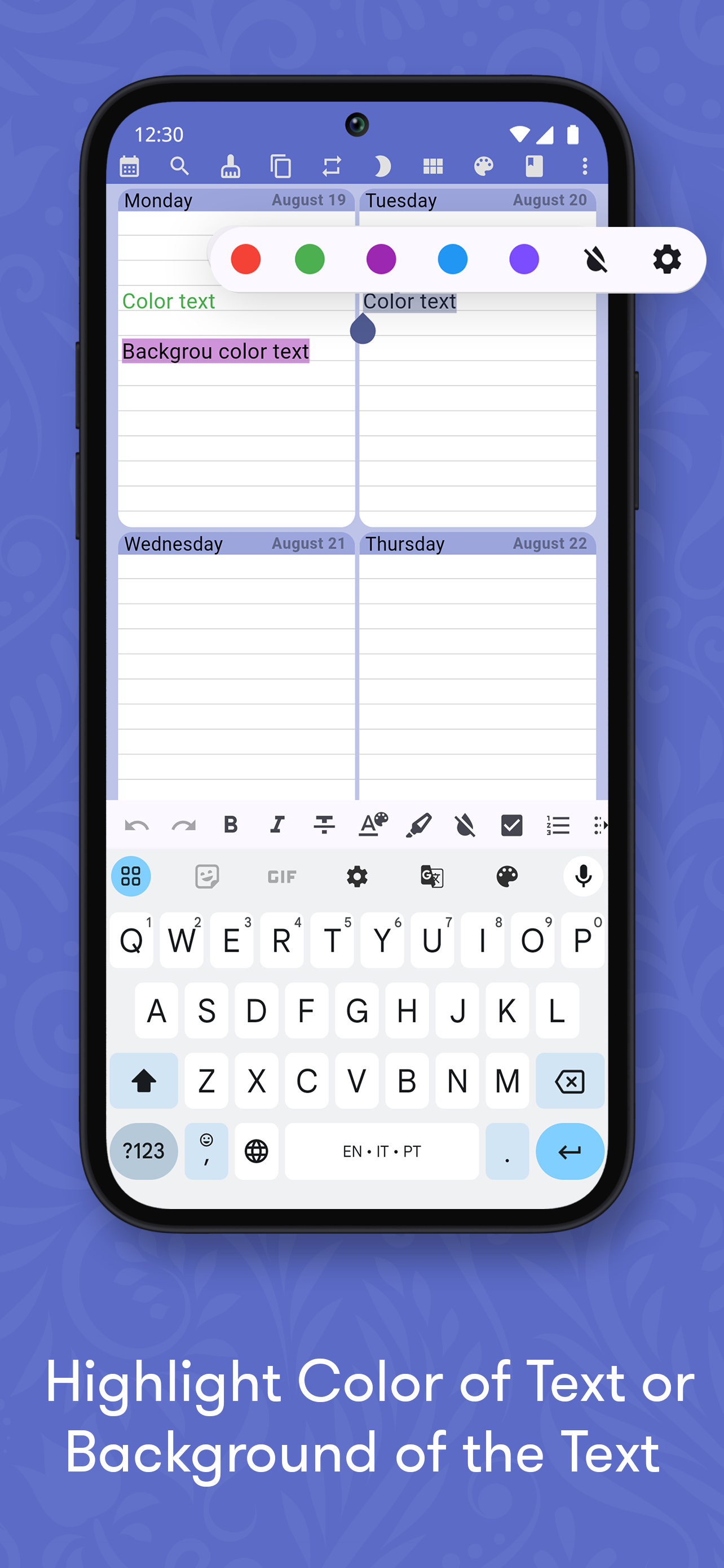 Weekly Planner - notes, diary Screenshot3
