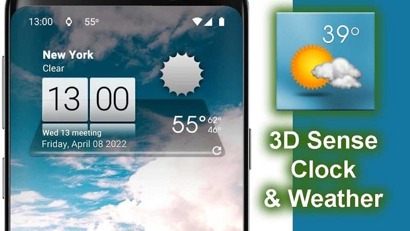 3D Sense Clock & Weather Screenshot1