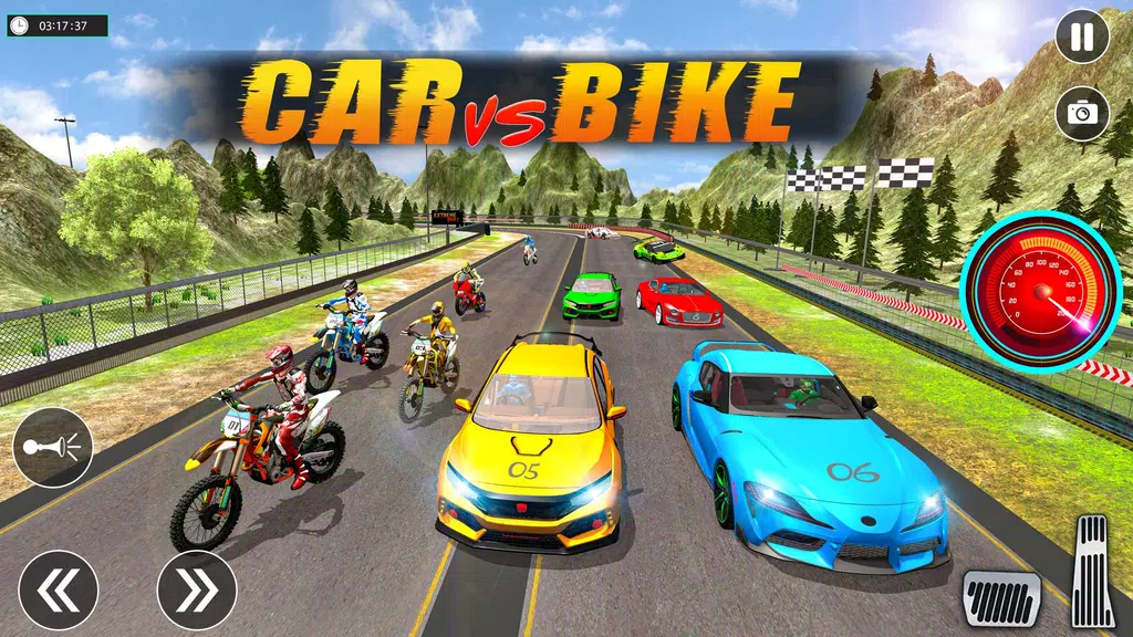 Sports Car vs Bike Racing Screenshot1