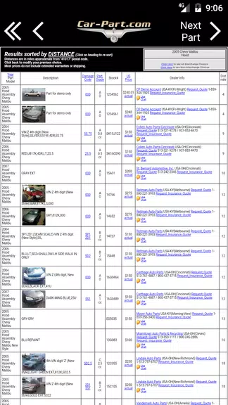 Car-Part.com Used Auto Parts Screenshot2