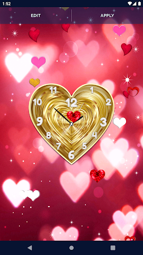 Love Hearts Clock Wallpaper Screenshot6