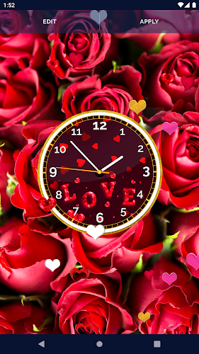 Love Hearts Clock Wallpaper Screenshot5