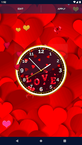 Love Hearts Clock Wallpaper Screenshot8