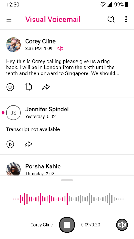 T-Mobile Visual Voicemail Screenshot2