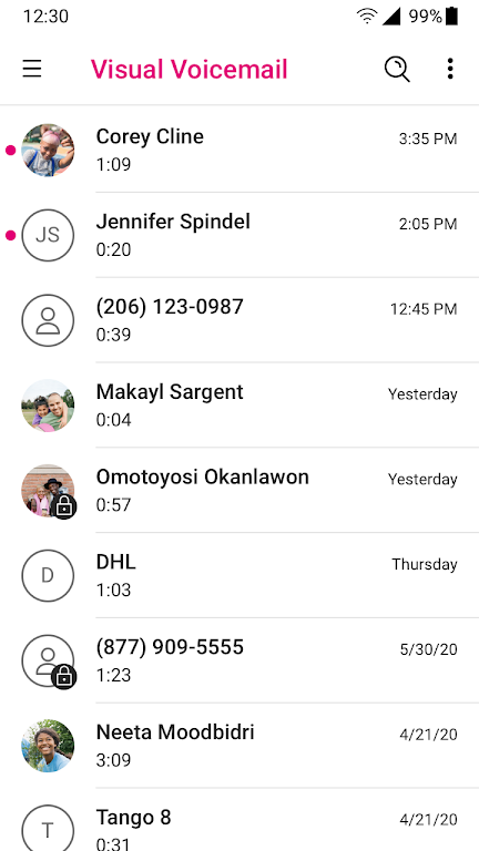 T-Mobile Visual Voicemail Screenshot1