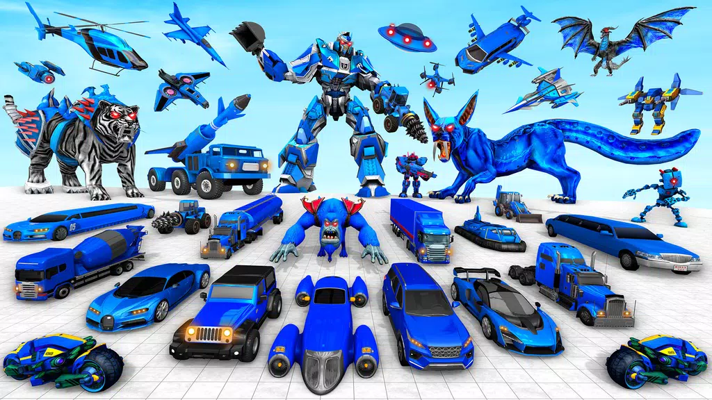 Police Tiger Robot Car Game 3d Screenshot2