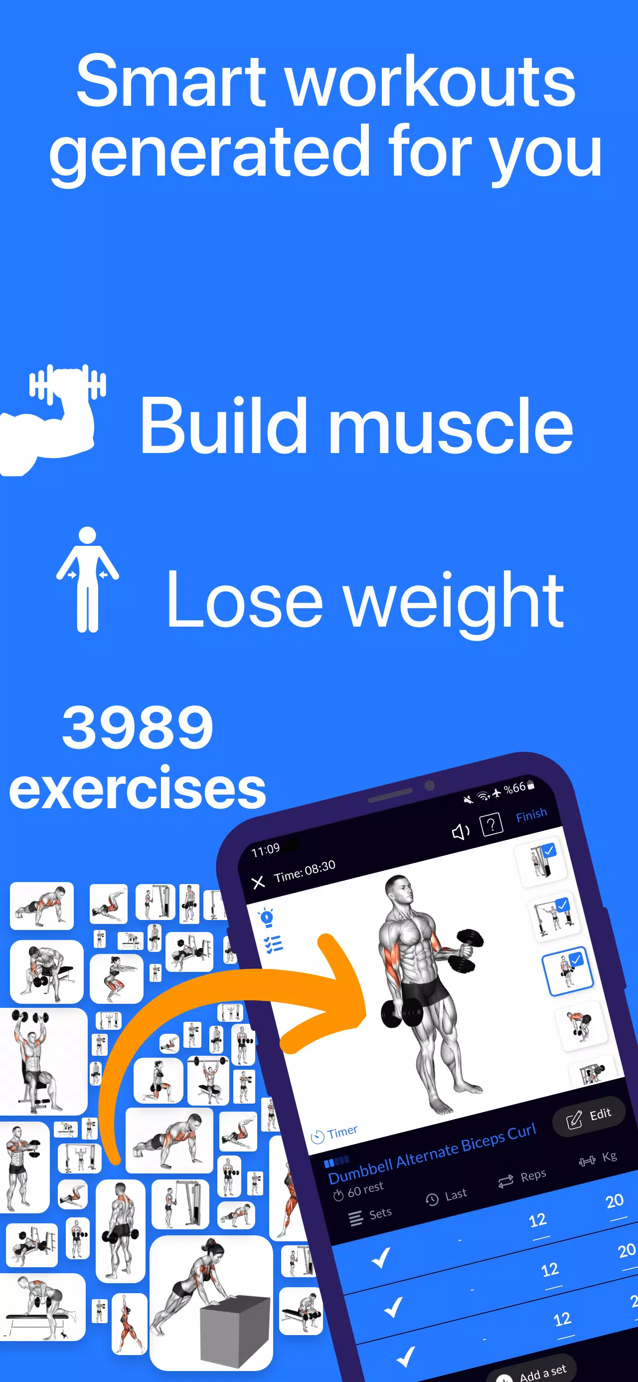 Workout Planner Gym&Home:FitAI Screenshot2