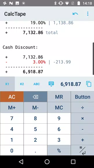 CalcTape Calculator with Tape Screenshot1