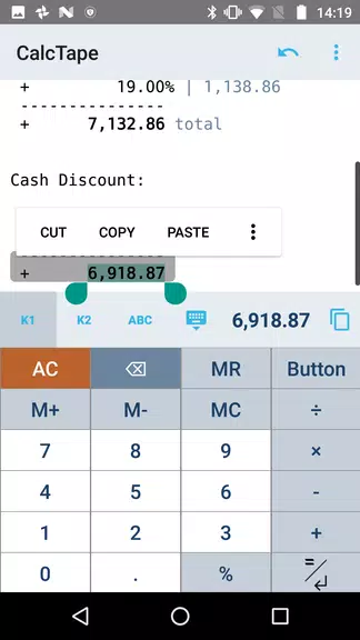 CalcTape Calculator with Tape Screenshot2