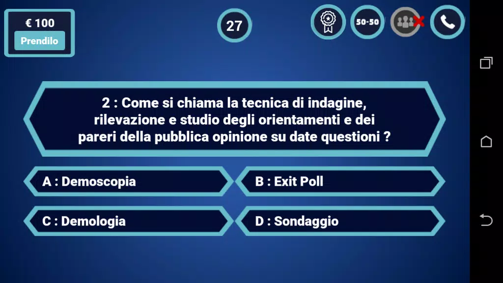 Milionario Quiz - Trivia Italiano Screenshot3